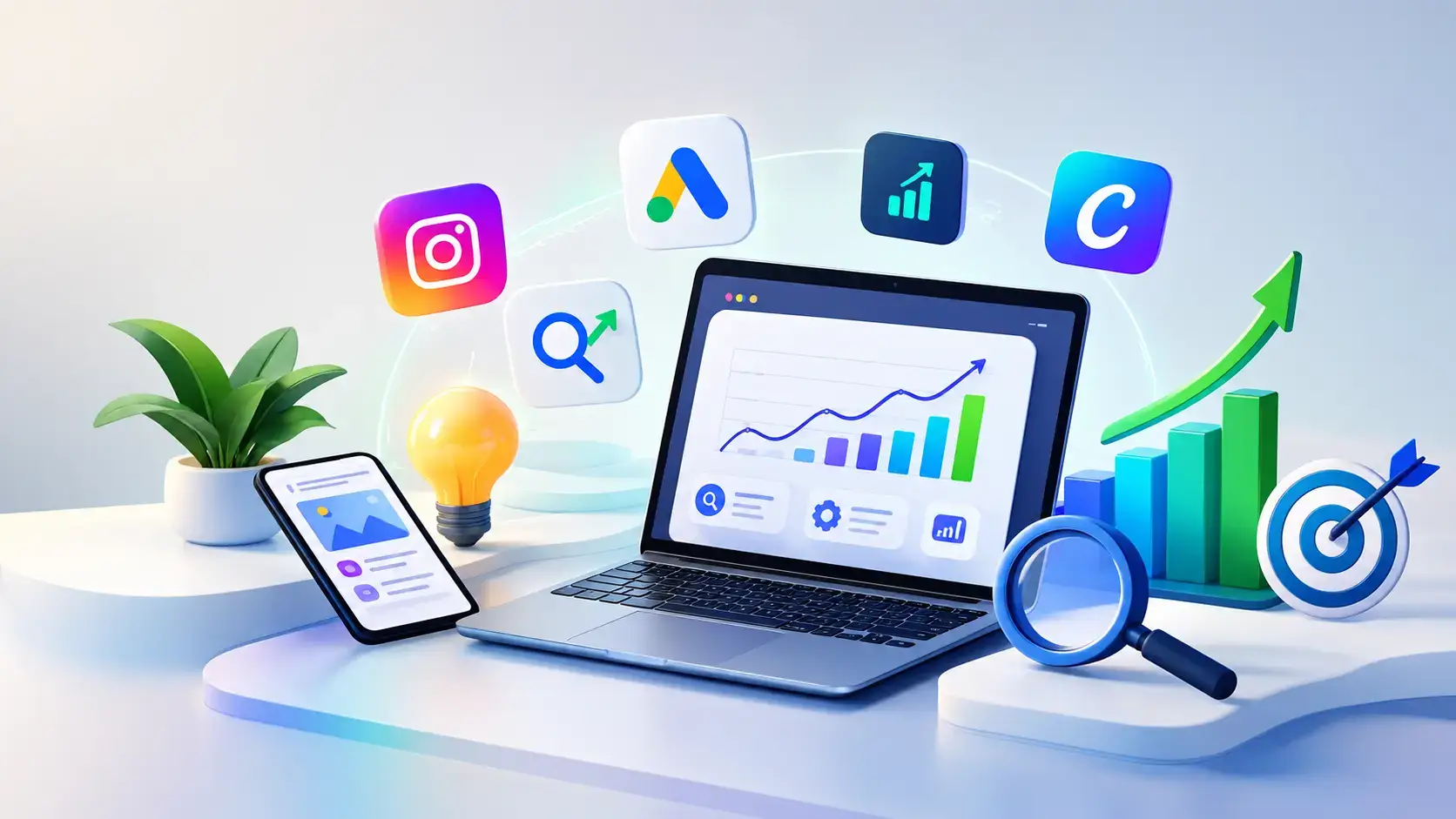 Digital Growth Lab digital marketing and SEO growth illustration